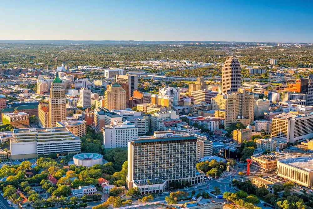 Top View Of Downtown San Antonio