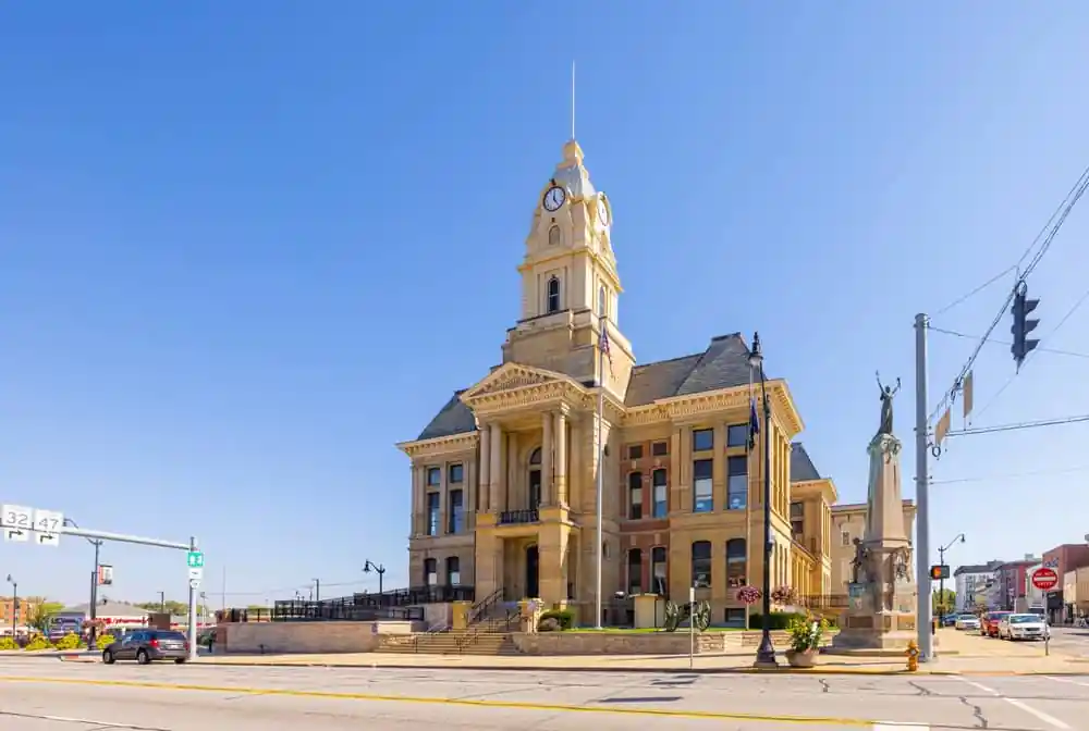 Downtown Crawfordsville, Montgomery County Courthouse